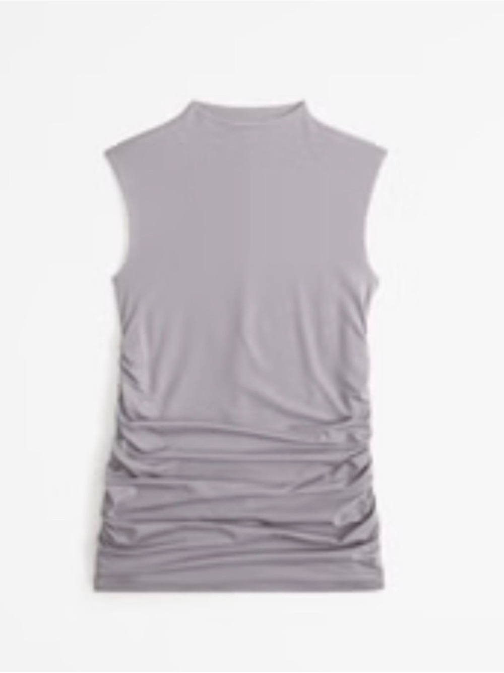 Abercrombie & Fitch Women's
Maternity Ruched Mock Neck Tank Top - Gray & Black